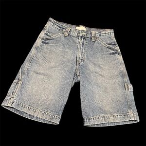 Y2K Levi Strauss Signature Classic Blue Carpenter Jean Shorts Jorts 30 Waist
